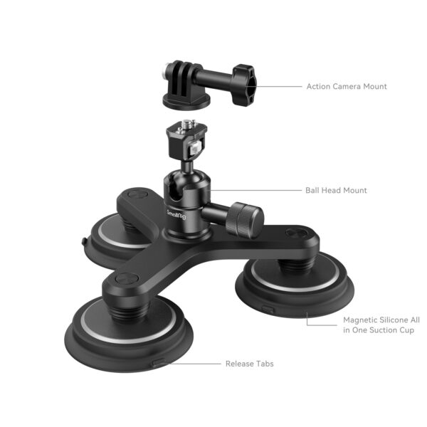 SmallRig Triple Magnetic Suction Cup Mounting Support Kit for Action Cameras 4468 - Image 3