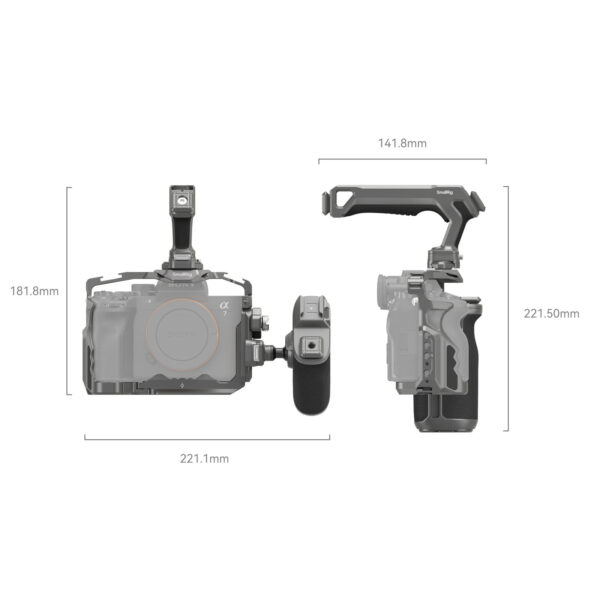 SmallRig HawkLock Quick Release Advanced Cage Kit for Sony Alpha 7R V / Alpha 7 IV / Alpha 7S III 4539 - Image 2