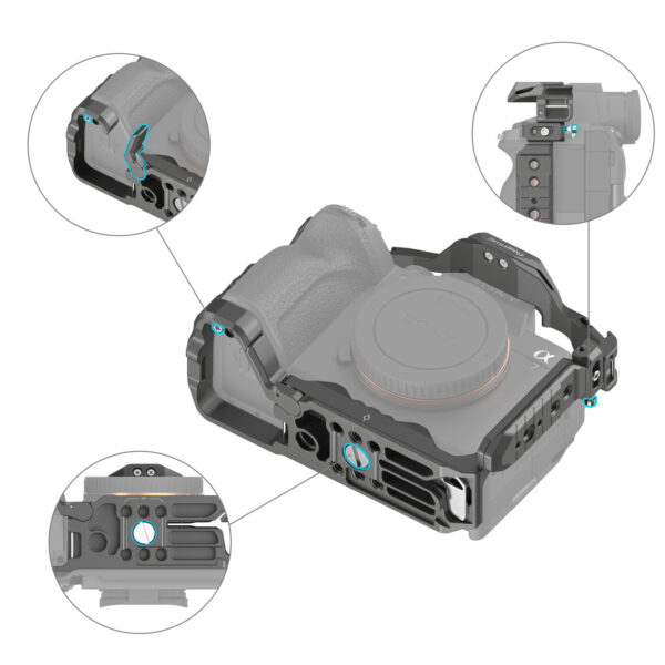 SmallRig HawkLock Quick Release Advanced Cage Kit for Sony Alpha 7R V / Alpha 7 IV / Alpha 7S III 4539 - Image 4