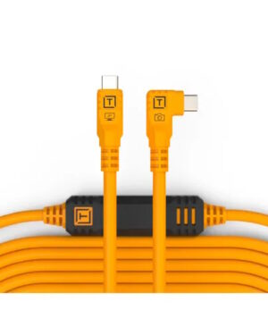 Tether Pro ​9.4m USB-C/USB-C Straight To Right Orange