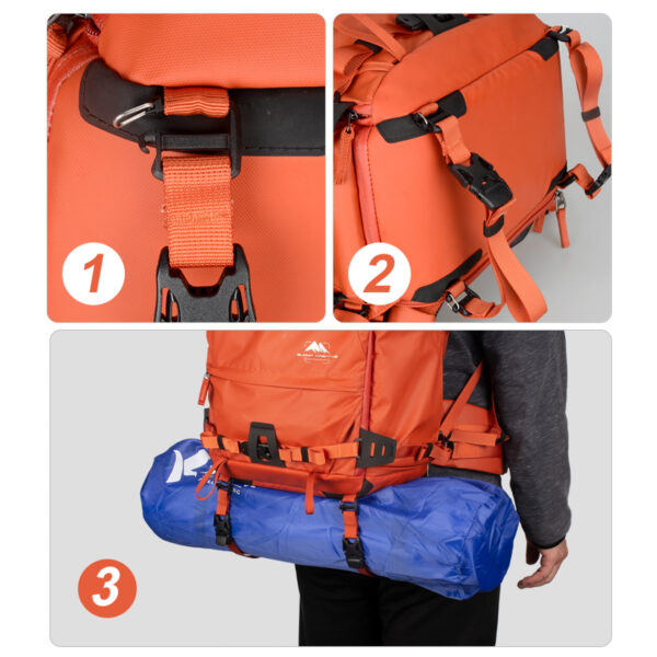 Summit Creative Bottom Accessories Buckle Strap for Tenzing Series Bags - Set of 2 (Orange) - Image 3