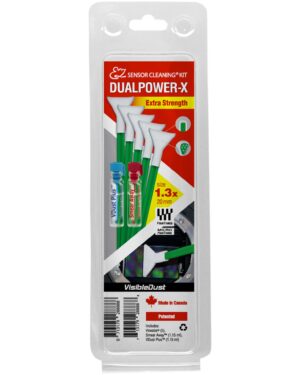 VisibleDust EZ Sensor Cleaning Kit DUALPOWER-X Extra Strength with 5 x MXD-100 Green 1.3x Vswabs
