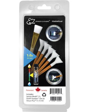VisibleDust EZ Sensor Cleaning Kit PLUS with VDust Plus, 5 x Orange DHAP 1.0x Vswabs and Sensor Brush