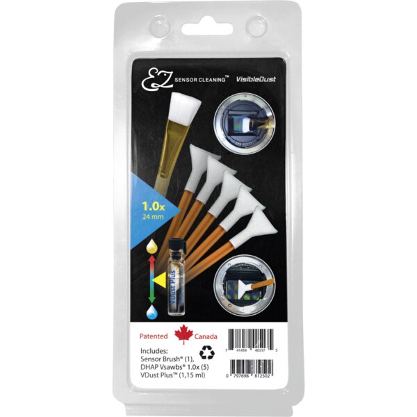 VisibleDust EZ Sensor Cleaning Kit PLUS with VDust Plus, 5 x Orange DHAP 1.0x Vswabs and Sensor Brush
