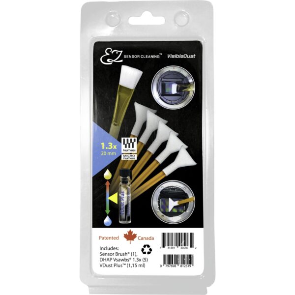 VisibleDust EZ Sensor Cleaning Kit PLUS with VDust Plus, 5 x Orange DHAP 1.3x Vswabs and Sensor Brush