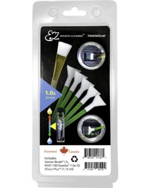 VisibleDust EZ Sensor Cleaning Kit PLUS with VDust Plus, 5 x Green 1.0x Vswabs and Sensor Brush
