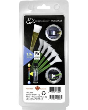 VisibleDust EZ Sensor Cleaning Kit PLUS with VDust Plus, 5 x Green 1.3x Vswabs and Sensor Brush