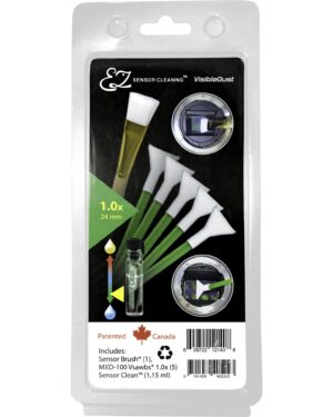VisibleDust EZ Sensor Cleaning Kit PLUS with Sensor Clean, 5 x Green 1.0x Vswabs and Sensor Brush