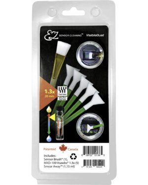 VisibleDust EZ Sensor Cleaning Kit PLUS with Smear Away, 5 x Green 1.3x Vswabs and Sensor Brush