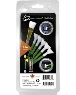 VisibleDust EZ Sensor Cleaning Kit PLUS with Smear Away, 5 x Green 1.6x Vswabs and Sensor Brush