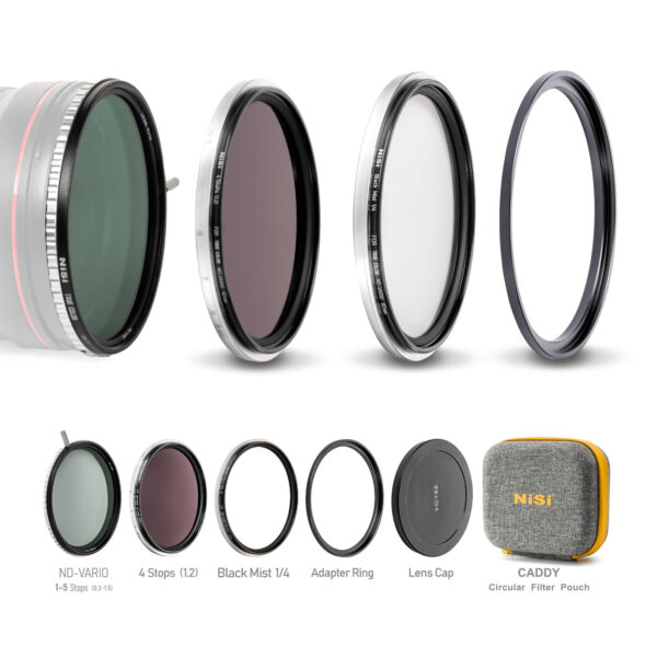 NiSi SWIFT 82mm VND Mist Kit 1-9 Stops (1-5 Stops VND, 4 Stop ND, Black Mist 1/4) - Image 2