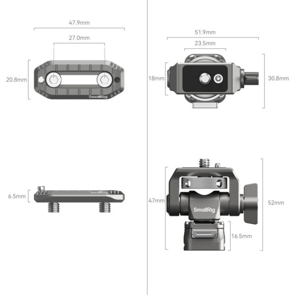 SmallRig HawkLock H21 Quick Release Monitor Support with NATO Clamp 4487 - Image 2