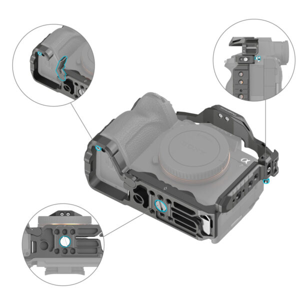 SmallRig HawkLock Quick Release Cage Kit for Sony Alpha 7R V / Alpha 7 IV / Alpha 7S III 4538 - Image 4
