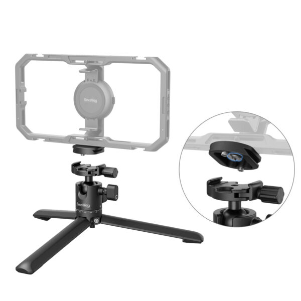 SmallRig Metal Tabletop Tripod with Arca-Swiss Quick Release Plate and Panoramic Ball Head 4630 - Image 3