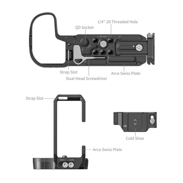 SmallRig L-Shape Mount Plate for Canon EOS R5 Mark II 4983 - Image 3