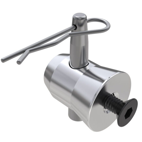 Global Truss F32-44 Truss Aluminium Base Plate Half-Spigot with M10x20 Countersunk Screw, Pin & R-Clip