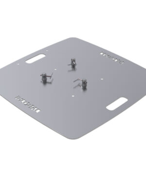Global Truss F33 / F34 Truss 800mm x 800mm x 6mm Laser Cut Steel Base Plate with Spigots, Pins & R-Clips