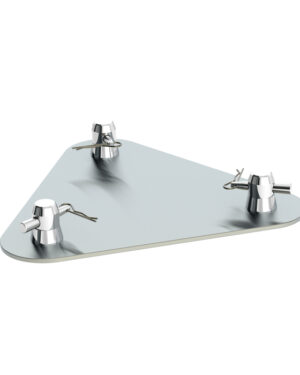 Global Truss F33 Truss 310mm x 5mm Triangular Aluminium Base Plate with Half-Spigots, Pins & R-Clips