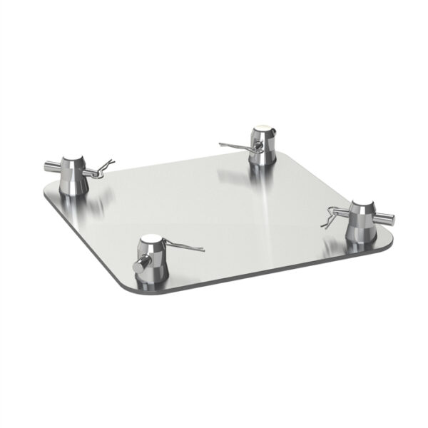 Global Truss F34 Truss 310mm x 310mm x 5mm Square Aluminium Base Plate with Half-Spigots, Pins & R-Clips