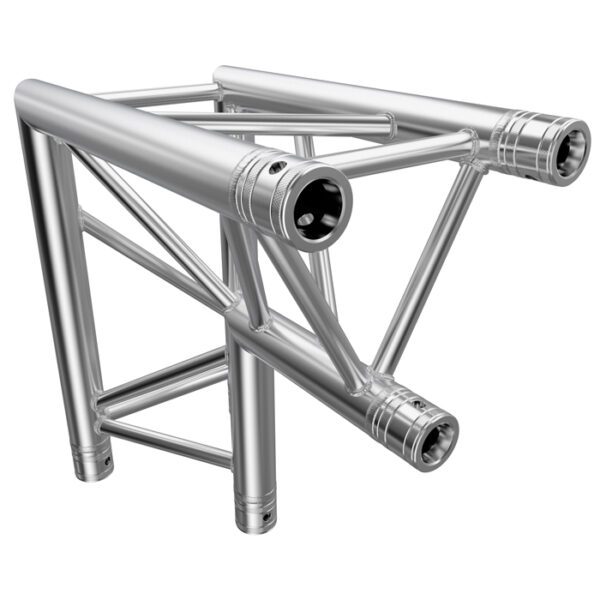 Global Truss F33 Tri Truss 2 Way 90deg Vertical Corner (Apex Inside) with Spigots, Pins & R-Clips