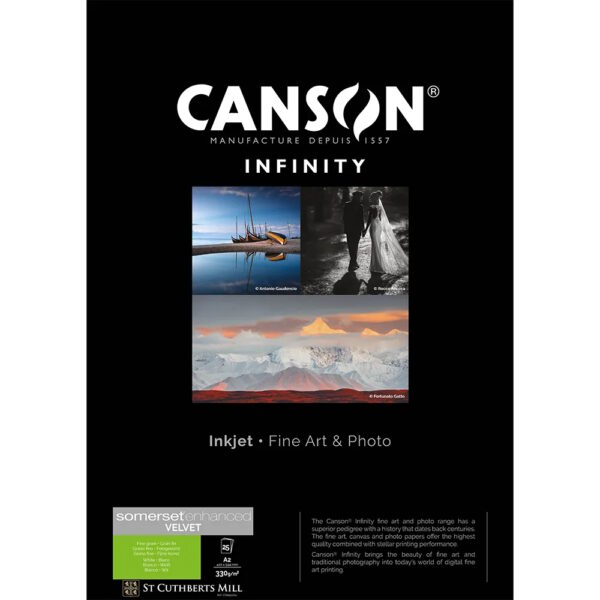 Canson Somerset Enhanced Velvet White 330GSM A2 25 Sheets
