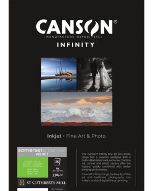 Canson Somerset Enhanced Velvet White 330GSM A4 25 Sheets