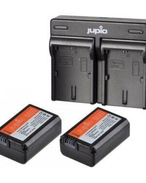 Jupio Kit: 2 x Sony NP-FW50 1080mAh Batteries + USB Dual Charger