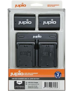Jupio Kit: 2 x Sony NP-FZ100 2040mAh Batteries + USB Dual Charger