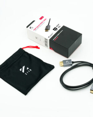 Zilr 4Kp60 1m / 3.3 ft (Full to Mini) Hyper Thin Ultra High Speed HDMI Secure Cable Mini Connector