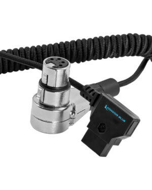 Kondor Blue D-Tap to 4-Pin XLR Female Right-Angle Adapter Power Coiled Cable