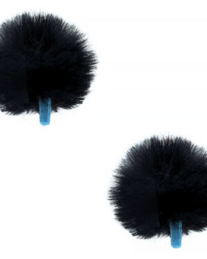 Radius Puffer Urchin Windshield for 0.07 to 0.15" Diameter Lavalier Microphones (Black, 2-Pack)