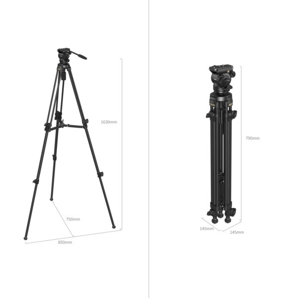 SmallRig Lightweight Video Carbon Fiber Tripod Kit AD-50 4685 - Image 6