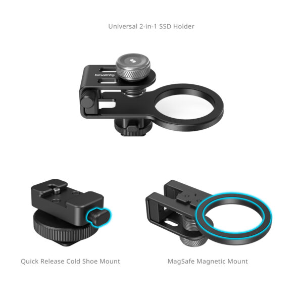 SmallRig MagSafe / Cold Shoe Universal 2-in-1 SSD Holder 4779 - Image 3