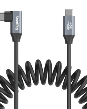 SmallRig USB-C (Straight) to USB-C (Angled) Coiled Data Cable 4792