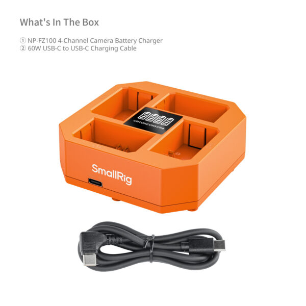 SmallRig NP-FZ100 4-Channel Camera Battery Charger 4839 - Image 8