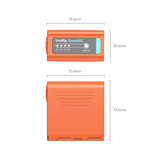 SmallRig NP-F970 USB-C Rechargeable Camera Battery (Orange) 4972 - Image 5