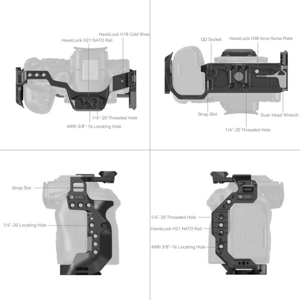 SmallRig HawkLock Quick Release Cage for Canon EOS R6 Mark II 4159B - Image 4