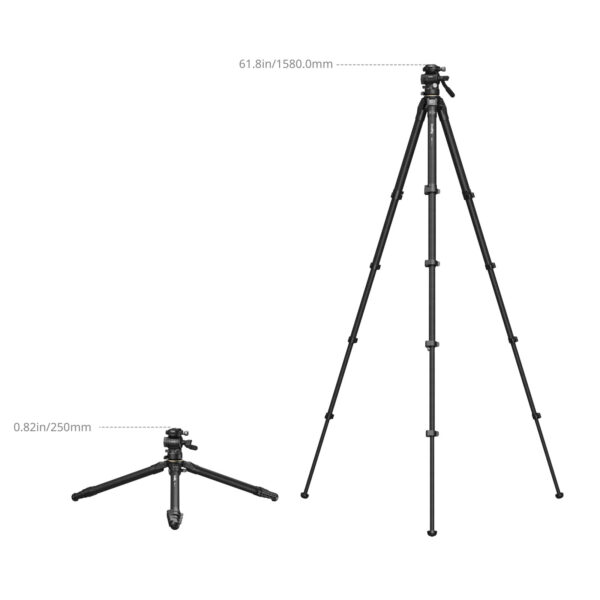 SmallRig Portable Carbon Fiber Travel Tripod Kit 5028 - Image 2