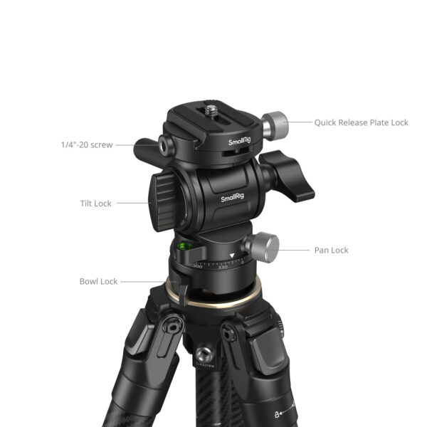 SmallRig Portable Carbon Fiber Travel Tripod Kit 5028 - Image 5