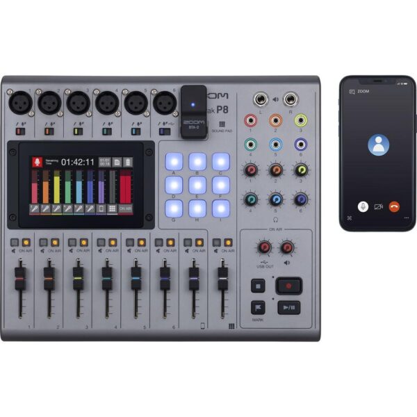 Zoom PodTrak P8 Portable Multitrack Podcast Recorder - Image 2