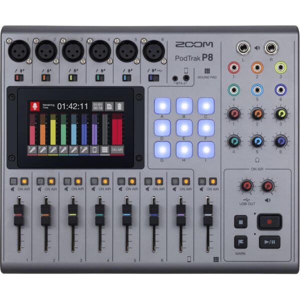 Zoom PodTrak P8 Portable Multitrack Podcast Recorder - Image 3