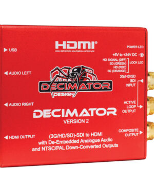 Decimator 2 3G/HD/SD-SDI to HDMI Converter with Built-In NTSC/PAL Downscaler & Analog Audio Outputs