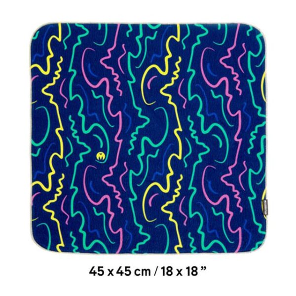 3 Legged Thing - Wrapz 18 x 18 in. Large H2O Resistant Wrap w/adhesive closure Blue w/multi color squiqqles