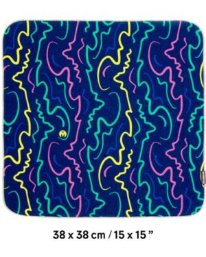 3 Legged Thing - Wrapz 15 x 15 in. Medium H2O Resistant Wrap w/adhesive closure Blue w/multi color squiqqles