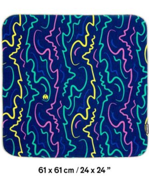 3 Legged Thing - Wrapz 24 x 24 in. Extra Large H2O Resistant Wrap w/adhesive closure Blue w/multi color squiqqles
