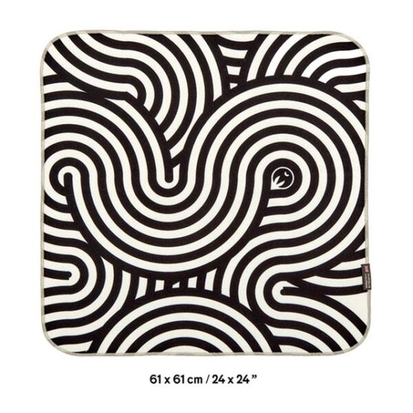 3 Legged Thing - Wrapz 18 x 18 in. Extra Large H2O Resistant Wrap w/adhesive closure Swirl Pattern Black & White