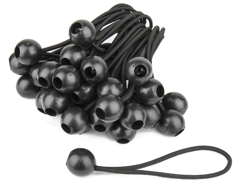 KUPO BG-4506 15cm Heavy duty black ball Bungees pack of 50