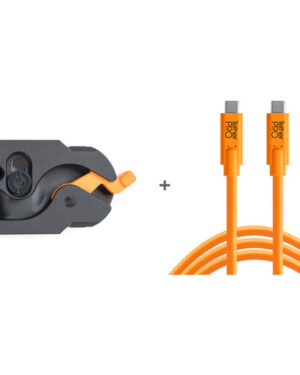 Tether Tools Tetherguard Leverlock Plate + USB-C 4.6m Orange Kit