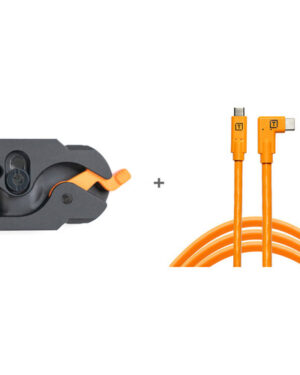 Tether Tools Tetherguard Leverlock Plate + USB-C 4.6m Orange Right Angle Org Kit