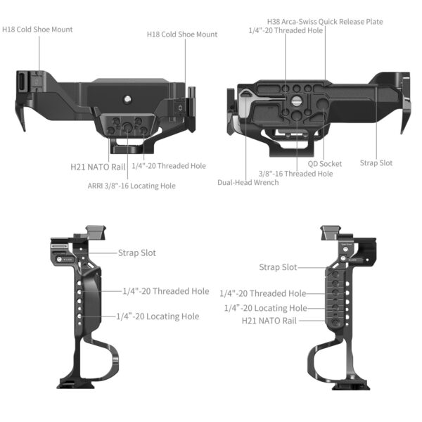 SmallRig Cage for Panasonic LUMIX S1R II / S5 II / S5 IIX / G9 II with DMW-BG1 / DMW-BG2 Battery Grip 5147 - Image 3